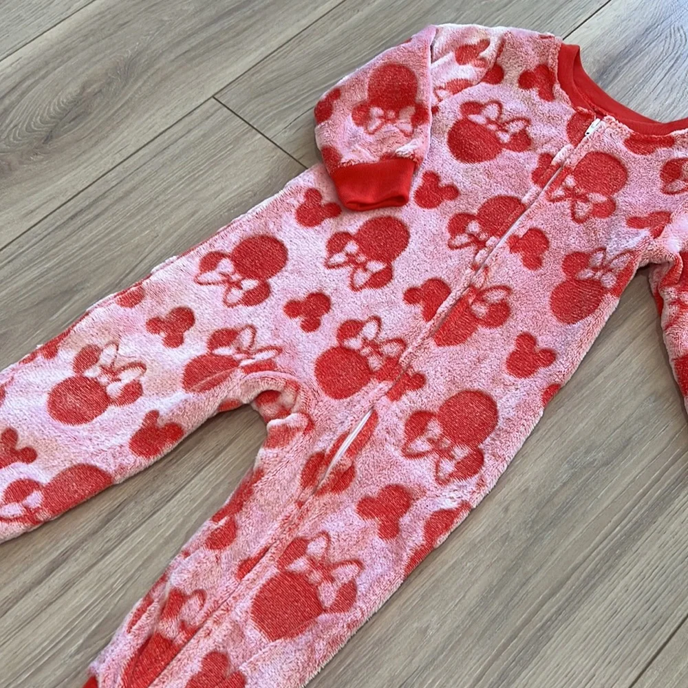 NWOT Disney Junior Minnie Mouse Fleece One Piece Pajamas